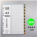随心发 A4分类索引页 塑料彩色数字 50页/包