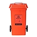 敏胤 户外分类有害垃圾标识垃圾桶(带轮) (红色) 120L  MYL-7120