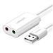 绿联 USB转3.5mm音频 外置声卡 (白色)  30143