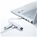 山业 USB集线器 拓展坞 转换器 (白色) USB3.0*1 USB2.0*3  USB-3H421W
