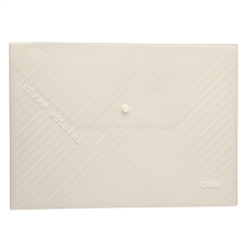得力 5501透明公文袋 (白色) A4 横式按扣式 10个/包  5501
