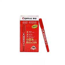 齐心小双头油性记号笔MK804(红色) 油性  MK804