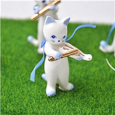 海渡 手工陶器摆件猫咪音乐会系列 拉小提琴  871-192