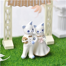 海渡 手工陶器摆件猫咪音乐会系列 结婚仪式  871-214