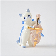 海渡 手工陶器摆件猫咪音乐会系列 拉大提琴  871-028