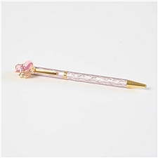 进口 日本菱格镀金钻石猫咪圆珠笔 浅粉色  830-1703100