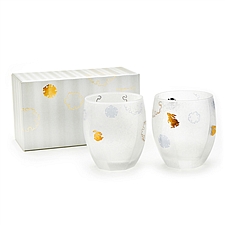 ADERIA Premium系列镶金手工艺古典威士忌酒杯礼盒 345ml 雪兔 对杯(2只装)