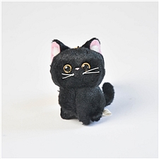 内藤设计 日本进口可爱呆萌小奶猫毛绒挂件 黑猫  703-054