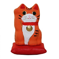 大门屋 十二表情mini招财猫带坐垫(塑料礼盒装) 赤