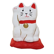 大门屋 十二表情mini招财猫带坐垫(塑料礼盒装) 小雪  minicat12