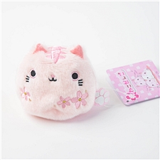 日本制 日本进口猫咪樱花团子毛绒公仔 粉色  703-318