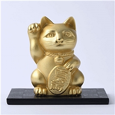 银雅堂 日本进口装饰摆件 招财猫 金色  726-186