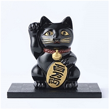 银雅堂 日本进口装饰摆件 招财猫 黑色  726-187