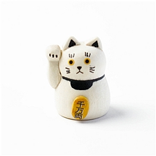 海渡 日本木制手工装饰摆件 招财猫