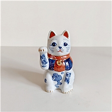药师窑 染锦开运祝福招财猫 招右手  7437