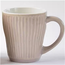 美浓烧 日本进口 浮雕陶瓷马克单杯 灰色