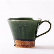 美浓烧 织部绿釉咖啡杯 咖啡杯  ZB-001