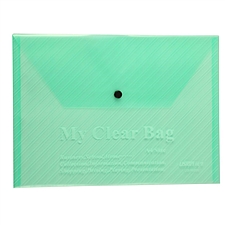 远生 透明按扣式文件袋 (浅绿) A4 12个/包  US-W209
