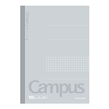 国誉 Campus无线装订本(5mm方格) (灰) A5/80页 4本