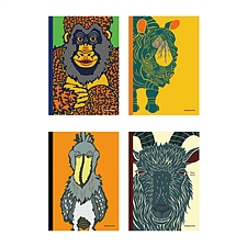 国誉 插画师系列无线装订笔记本(动物的脸) (混色) B5/40页  WCN-DNB54-J70