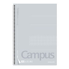 国誉 Campus易撕螺旋装订笔记本(5mm方格) (灰) A5/80页 4本/封  WCN-CSN3810-1