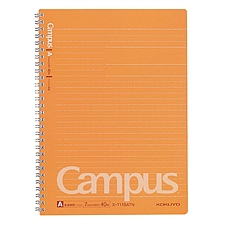 国誉 进口Campus双螺旋装订PP面点线笔记本 (橘色) 