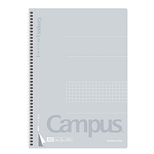 国誉 Campus螺旋装订易撕方格笔记本 (灰) A5/50页 