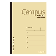国誉 2021年Campus手帐日程本(周计划-横版) (浅茶) B6/56页  NI-CWHS-B6-21