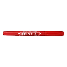 易优百 油性小双头记号笔 (红) 10支/盒  EB-120