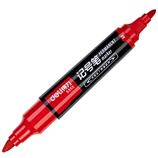 得力 大双头记号笔 (红)  S555