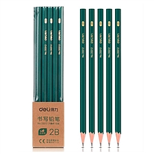 得力 绿杆2B铅笔 (混色) 10支/盒  33312