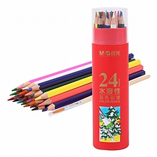 晨光 水溶性彩色铅笔PP筒装 (彩色) 24支/筒  AWP36810