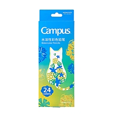 国誉 Campus水溶性24色彩色铅笔 (蓝色)  WSG-ENWC01B