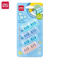 得力 推推夹 (混色) 8个/卡  TP561