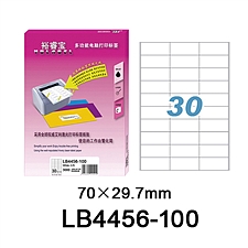 裕睿宝 多功能电脑打印标签(方角) (白) 70.0*29.7mm  LB4456-100