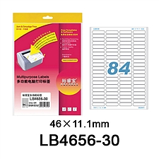 裕睿宝 多功能电脑打印标签(圆角) (白) 46*11.1mm  LB4656-30