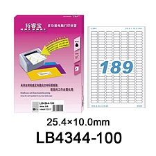 裕睿宝 多功能电脑打印标签(圆角) (白) 25.4*10.0mm  LB4344-100