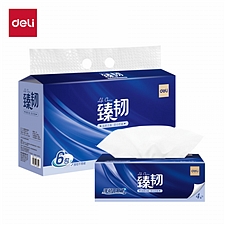 得力 臻韧系列四层抽纸80抽M码 8包/提，6提/箱  MR4080-03