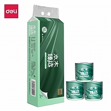 得力 本木系列三层245段卷纸 10卷/提，10提/袋  WJ3245-01