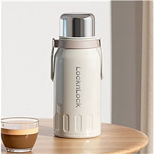 乐扣 家用品随行提手保温壶米色 1.15L  LHC6776FU