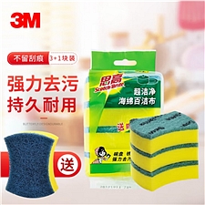 3M 思高海绵百洁布 3+1片  6214