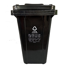 国产 环卫垃圾桶 (黑色) 100L 带轮  干垃圾