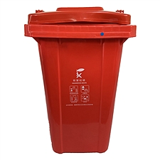 国产 环卫垃圾桶 (红色) 100L 带轮  有害垃圾