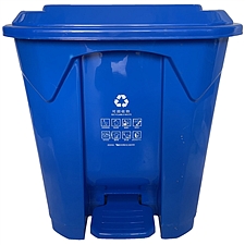 国产 脚踏式带盖垃圾桶 (蓝色) 30L  可回收