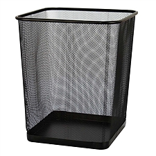 杰丽斯 方形金属丝网垃圾桶 (黑) 高30cm  大号