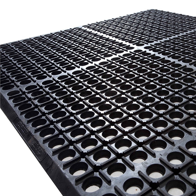 丽施美 特豪孔式橡胶防滑垫 (黑色) 0.6*0.9m  XJAS10-060090
