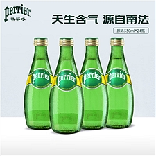 巴黎水 原味天然矿泉水 330ml*24瓶玻璃瓶