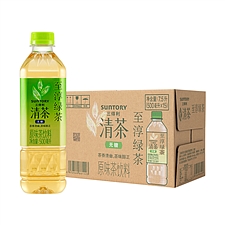三得利 清茶至淳绿茶无糖0糖0脂茶饮料 500ml*15瓶  无糖