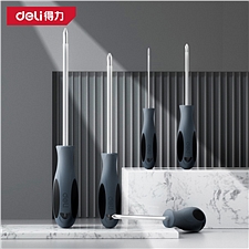 得力 PP防油十字螺丝刀S2 (灰) PH0×75mm  DL643075