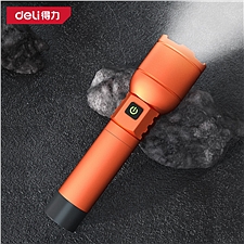 得力 户外调焦手电筒 (橙) 1000lm 3000mAh  DL551027